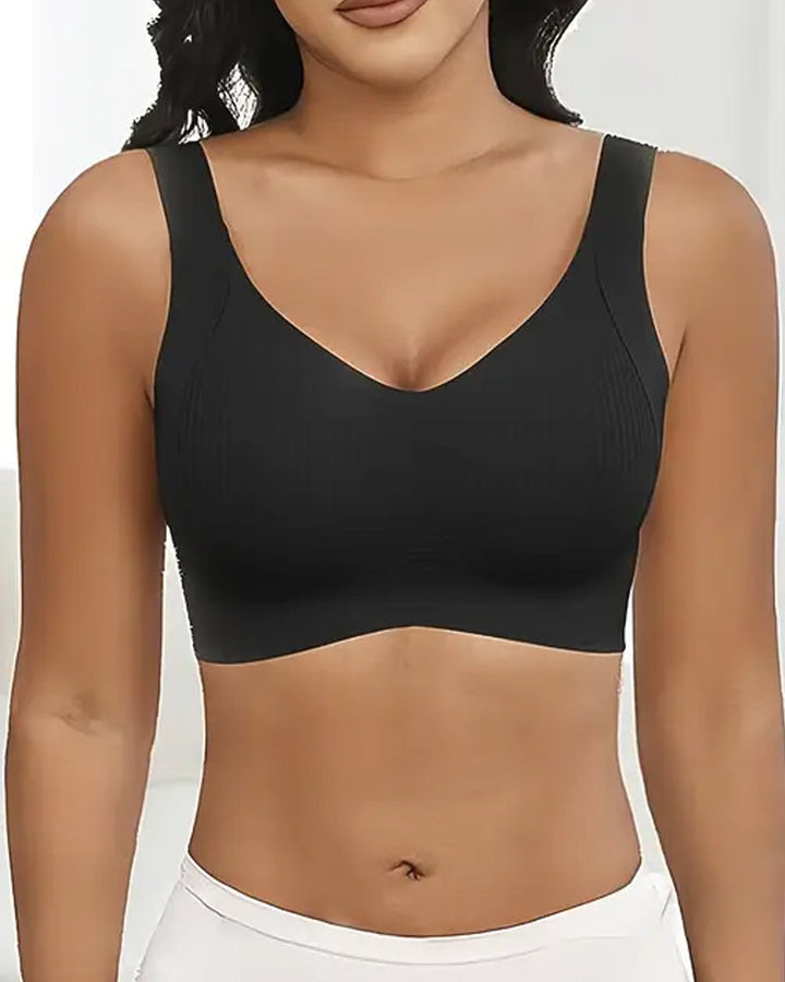 Women's Solid Color Four Rows Adjustable Wireless Bras