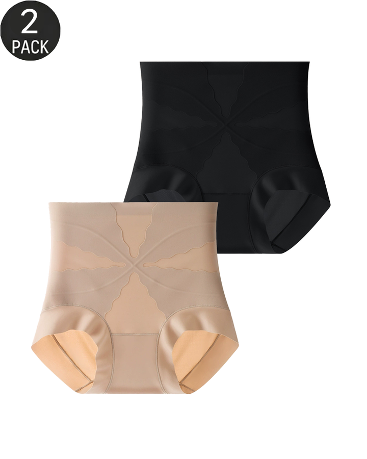 2-Pack High Waist X-Shaped Tummy Control Butt Lifting Shapewear Panties