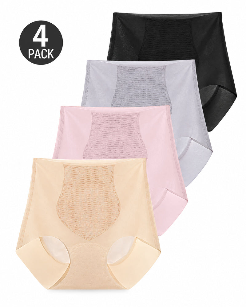 4-Pack Ultra-Thin Seamless High-Waist Breathable Comfort Panties