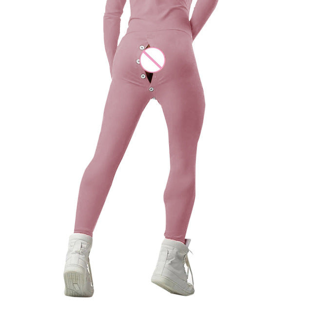Men's Solid Cozy Button Down Sexy Skinny All-in-One Jumpsuit