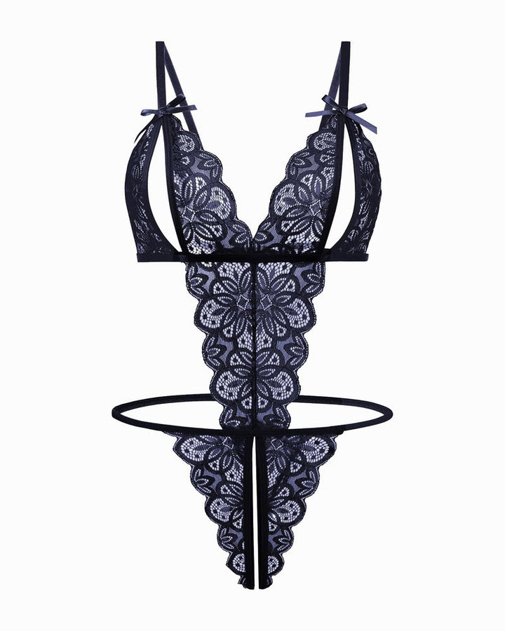 Lace Bodysuit Deep V Teddy