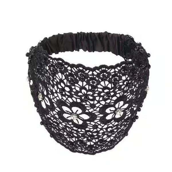 Plum Blossom Hollow Beaded Wide Headband