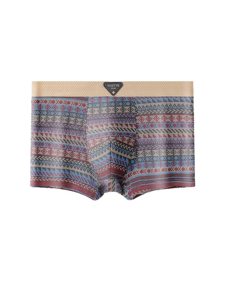 Ethnic Style Comfortable Mid-Rise Cotton Boxer Briefs