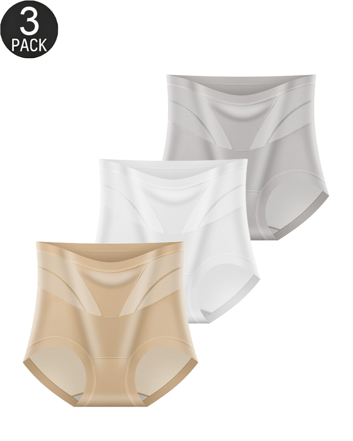 3-Pack Women's High-Waisted Tummy Control Mesh Shaping Panties
