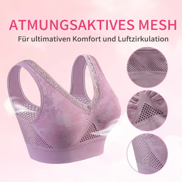 🔥Breathable, non-wired plus-size mesh bra for middle-aged and older women
