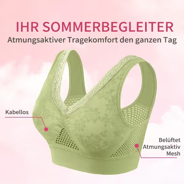 🔥Breathable, non-wired plus-size mesh bra for middle-aged and older women