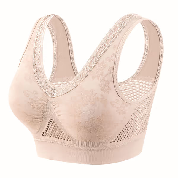 🔥Breathable, non-wired plus-size mesh bra for middle-aged and older women