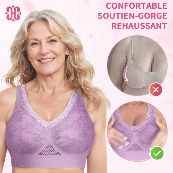 🔥Breathable, non-wired plus-size mesh bra for middle-aged and older women
