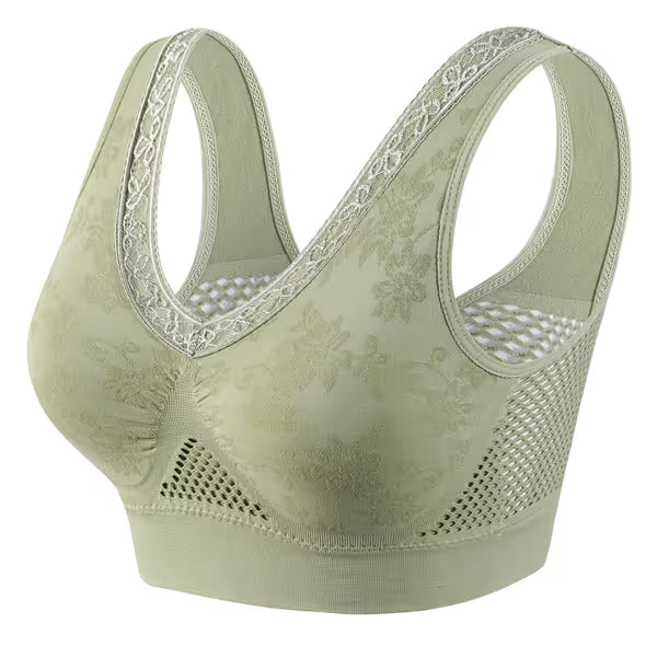 🔥Breathable, non-wired plus-size mesh bra for middle-aged and older women