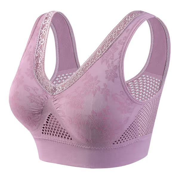 🔥Breathable, non-wired plus-size mesh bra for middle-aged and older women