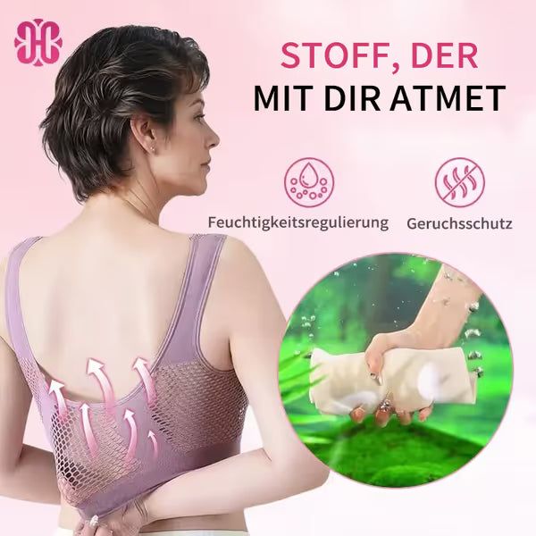 🔥Breathable, non-wired plus-size mesh bra for middle-aged and older women