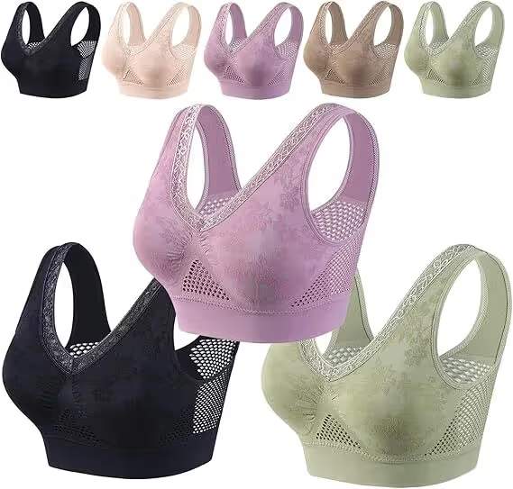🔥Breathable, non-wired plus-size mesh bra for middle-aged and older women