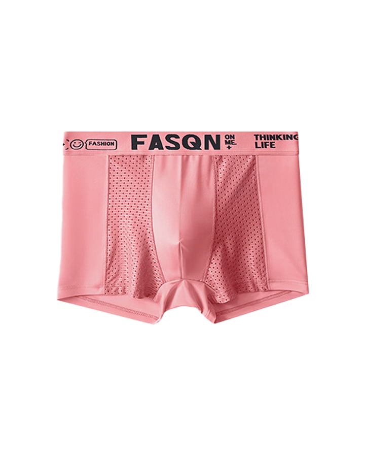 Comfortable Ice Silk Solid Color Breathable Mesh Boxer Briefs