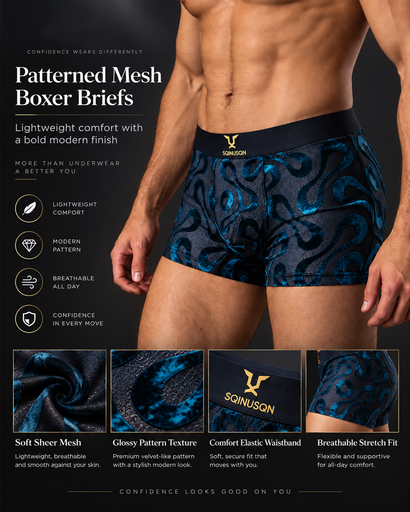 3-Pack Snake Pattern Stretch Boxer Briefs