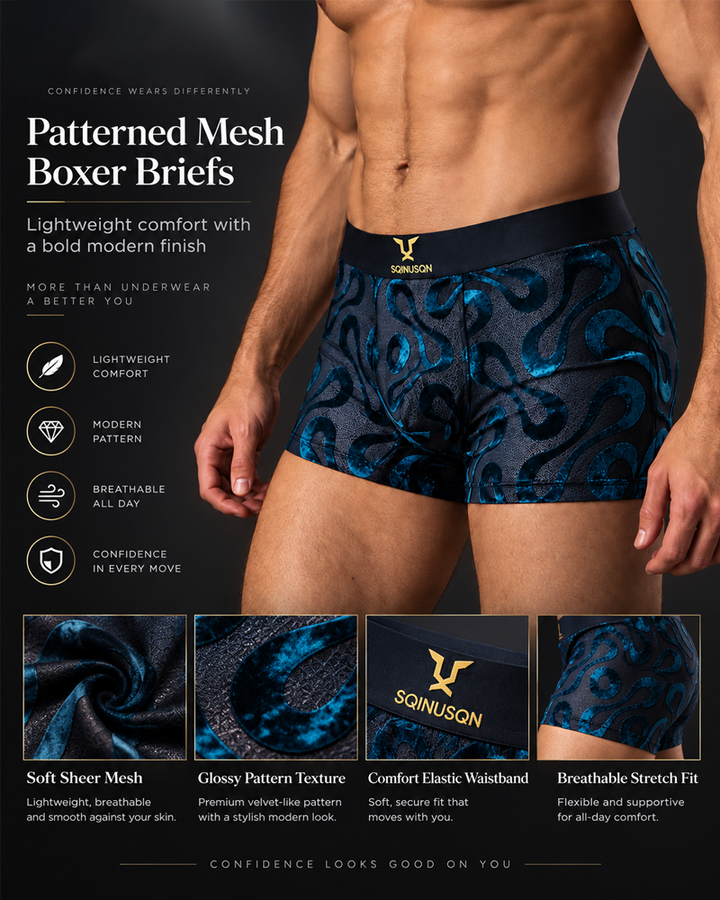 3-Pack Snake Pattern Stretch Boxer Briefs