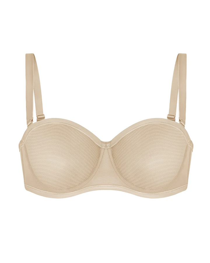 Women's Sheer Mesh Unlined Underwire Adjustable Removable Straps Half Cup Bra