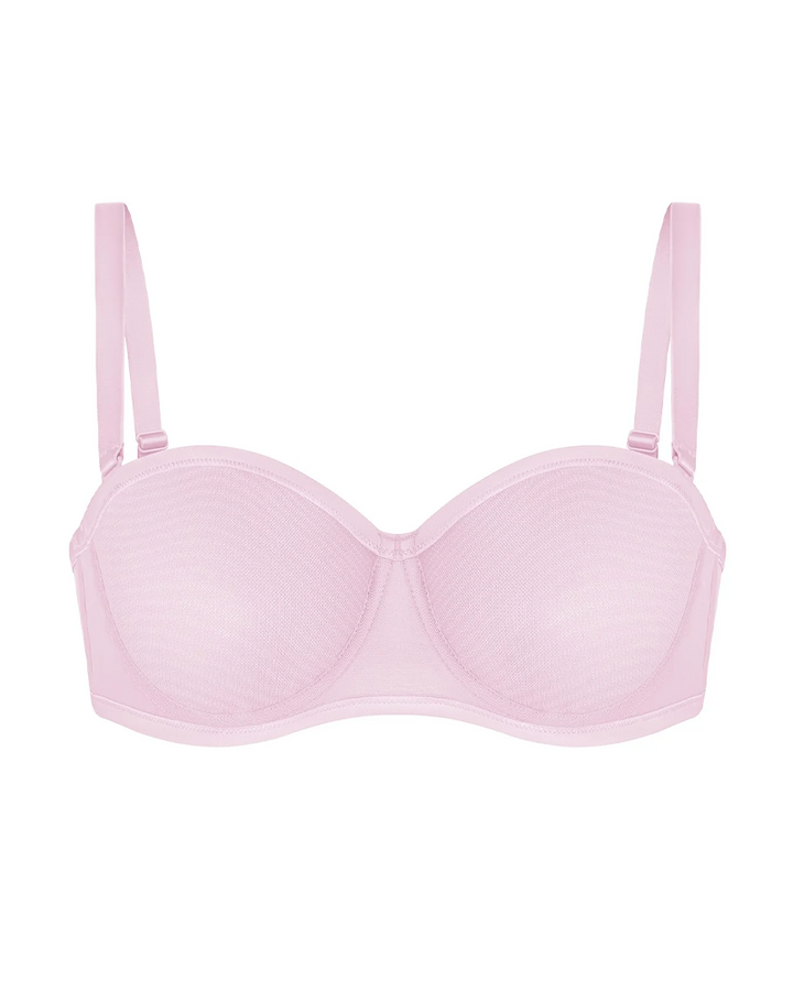 Women's Sheer Mesh Unlined Underwire Adjustable Removable Straps Half Cup Bra