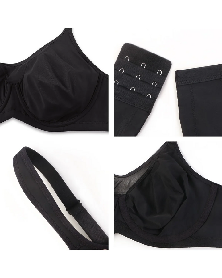 Women's Smooth Unlined Mesh Plus Size Underwire Bra
