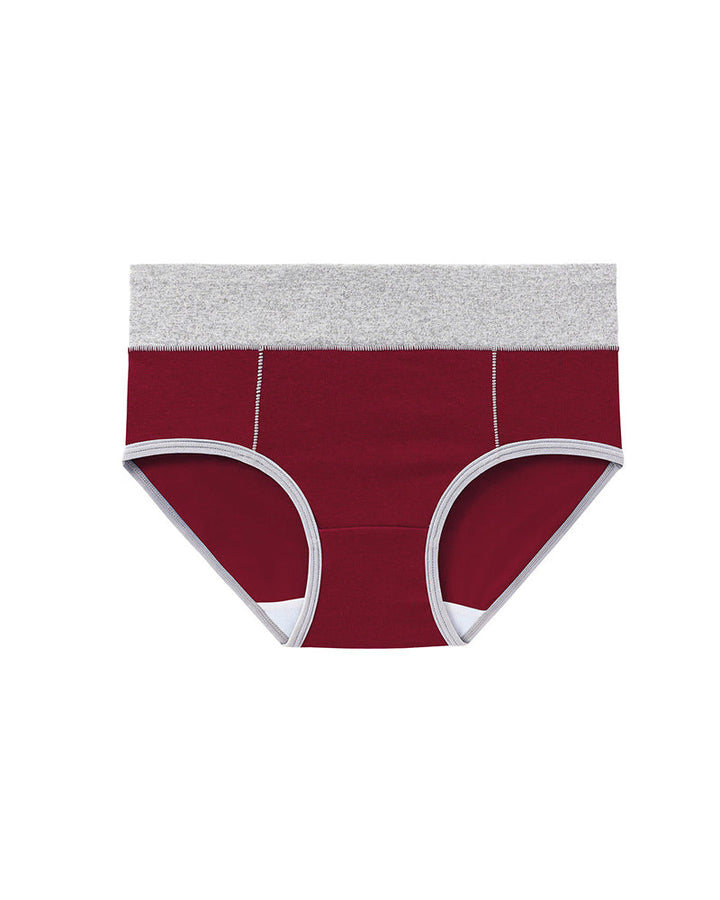 Women's Mid-Rise Colorblock Plus Size Cotton Butt Lifting Waist Briefs
