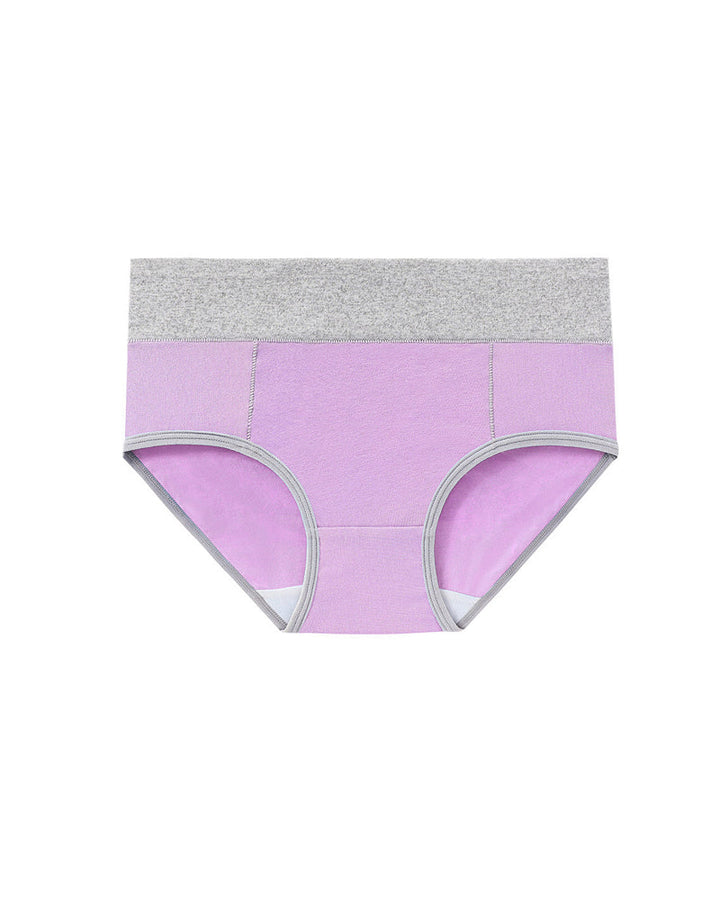 Women's Mid-Rise Colorblock Plus Size Cotton Butt Lifting Waist Briefs