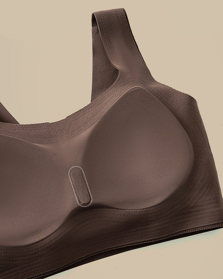 Solid Color No-Wire Seamless Push-Up Casual Vest Bra