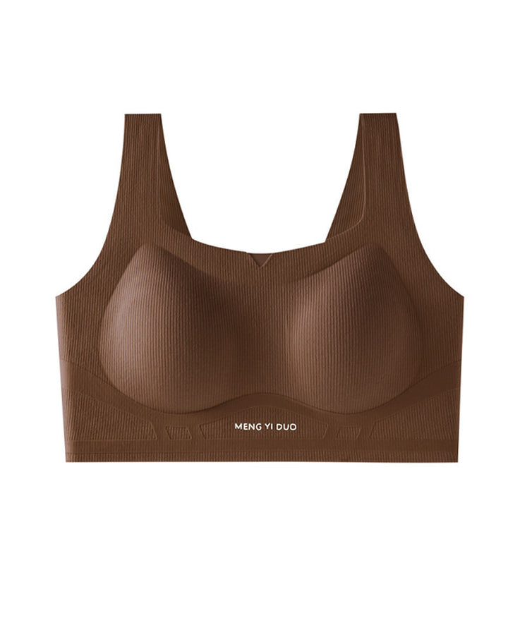 Solid Color No-Wire Seamless Push-Up Casual Vest Bra