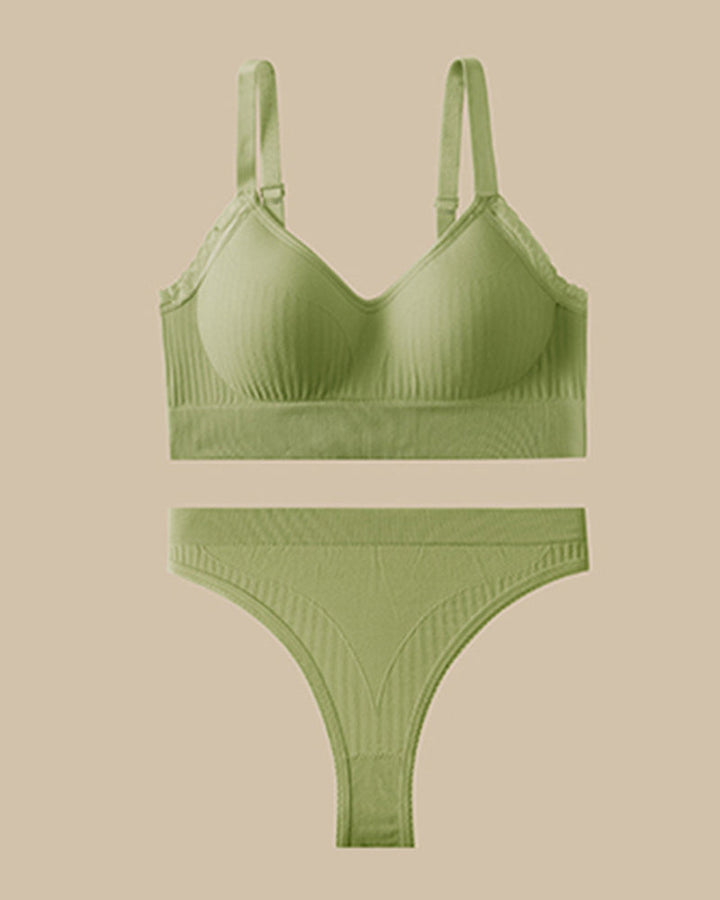 Casual Comfort Lace Wrap Bra Set