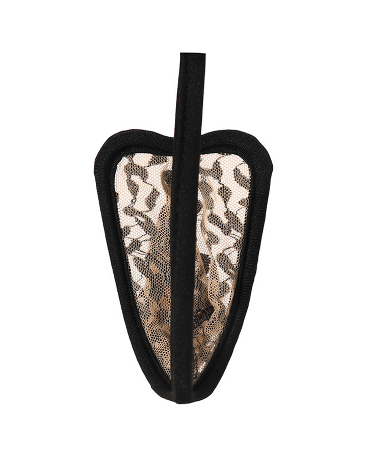 Men's Leopard Print Mesh Pouch Thong