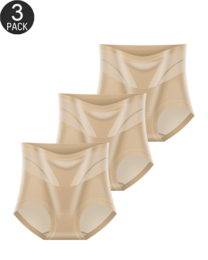 3-Pack Women's High-Waisted Tummy Control Mesh Shaping Panties