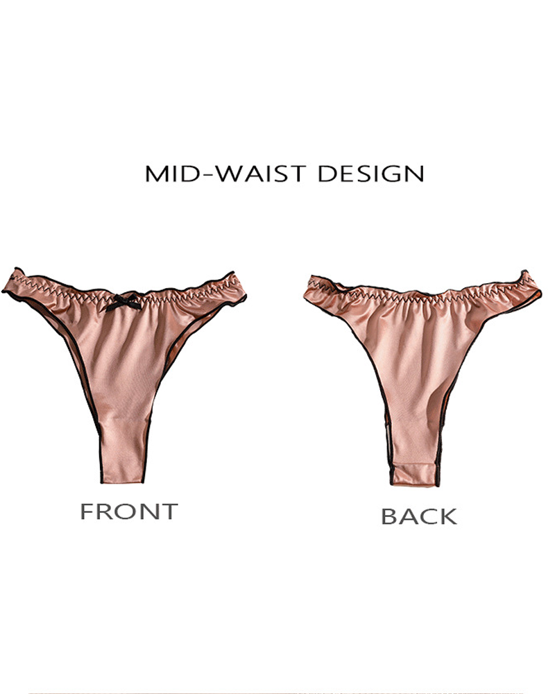 3-Pack Mixed-Color Satin Thong Panties
