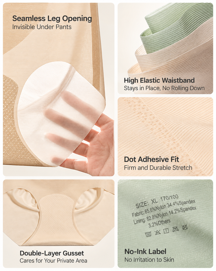 4-Pack Ultra-Thin Seamless High-Waist Breathable Comfort Panties