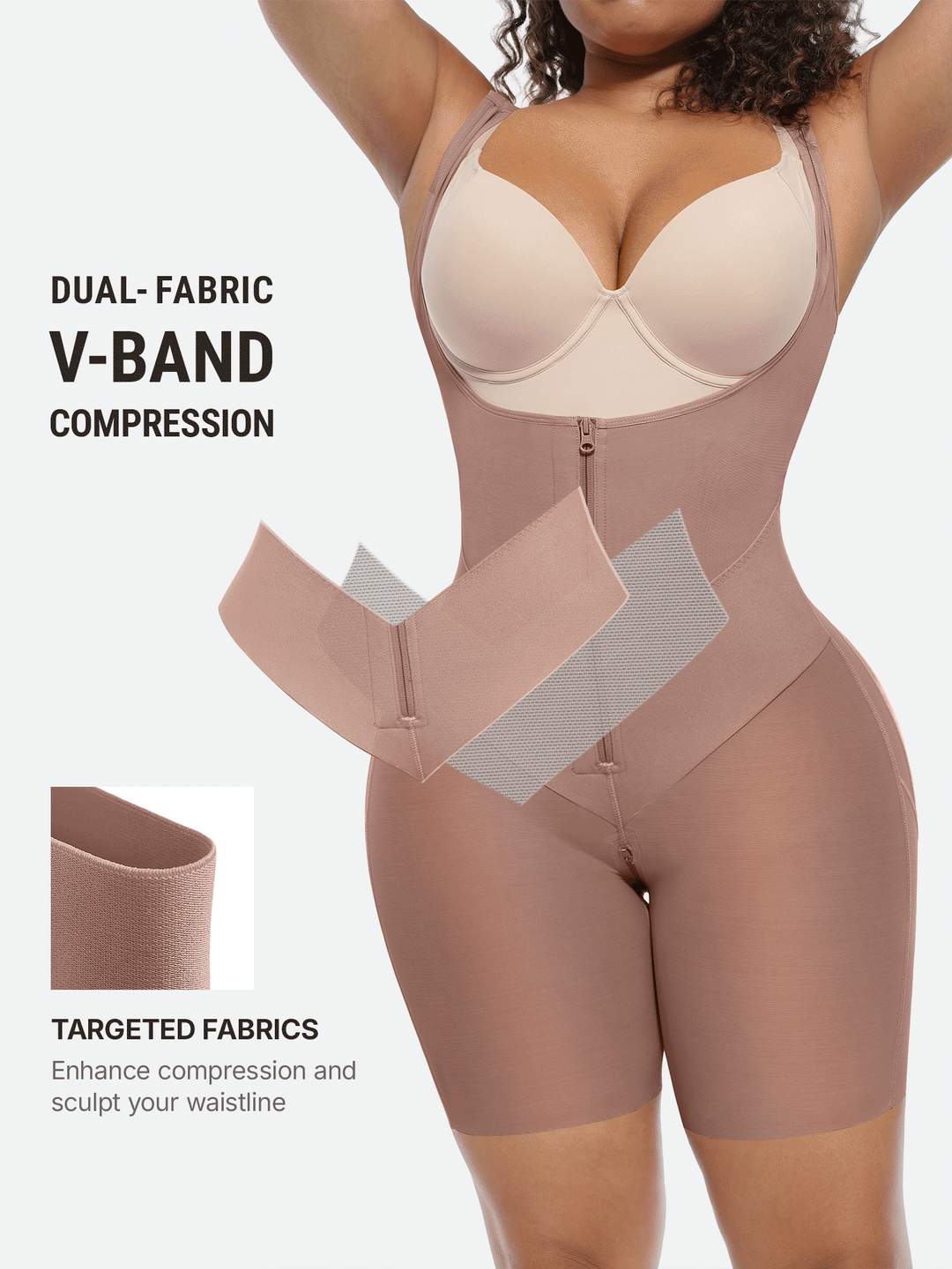 V-Shaped Faja Tummy Control Butt Lift Bodysuit Bundle