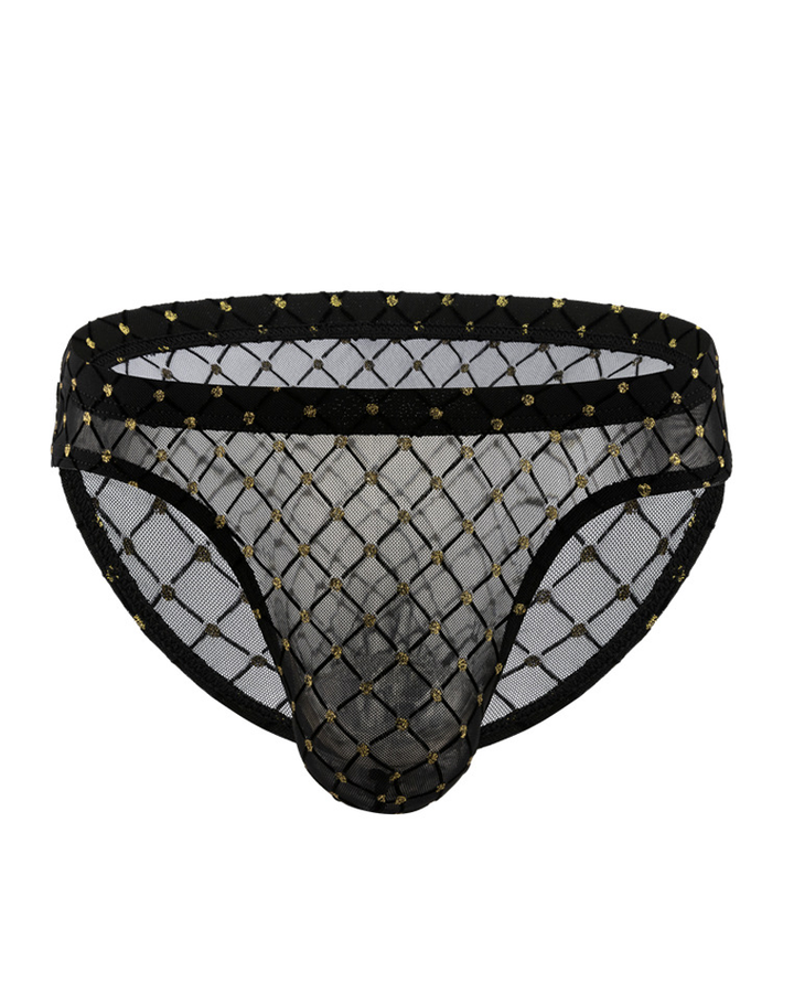 2-Pack Men's Sheer Mesh Diamond Pattern Briefs