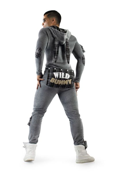 Men's Hooded Button Flap Jumpsuit