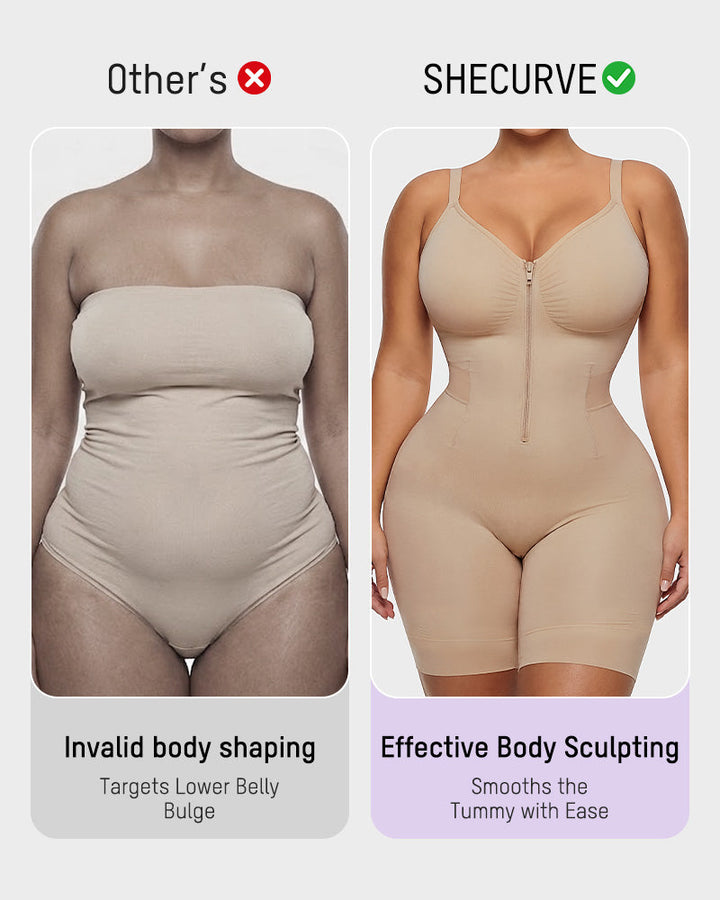 Easyslide™ Front-Zip Mid-Thigh Shapewear