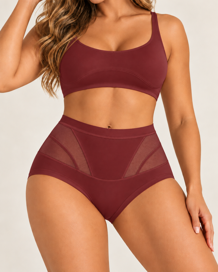 3-Pack Women's High-Waisted Tummy Control Mesh Shaping Panties