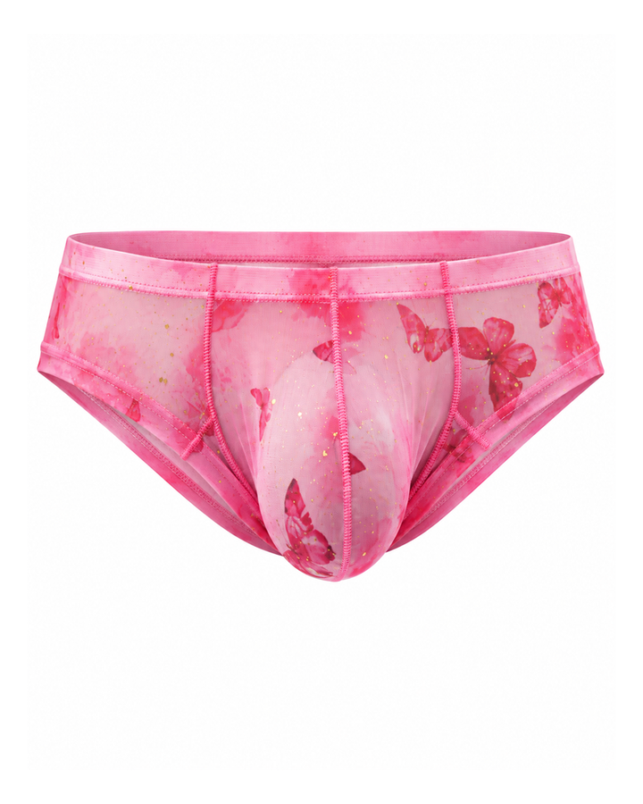 2-Pack Sheer Butterfly Print Low-Rise Briefs
