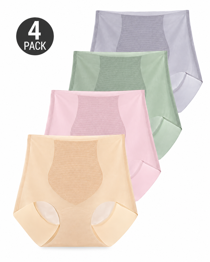 4-Pack Ultra-Thin Seamless High-Waist Breathable Comfort Panties