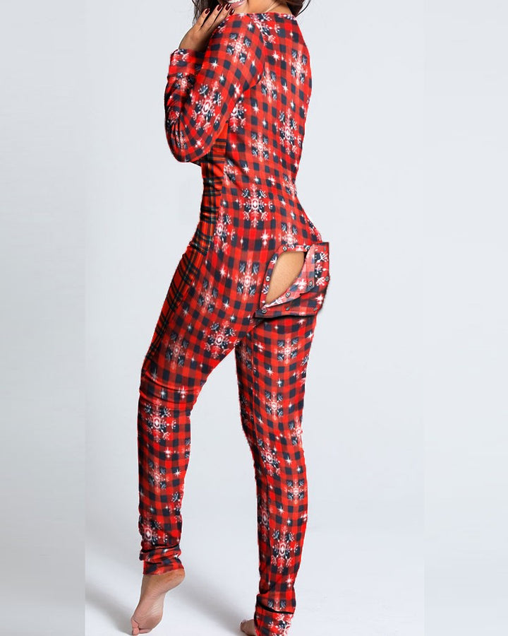 Last 4 hours 58% OFF -🎄Women Button Flap Sexy Jumpsuit 🎁