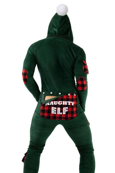 Men's Hooded Button Flap Jumpsuit