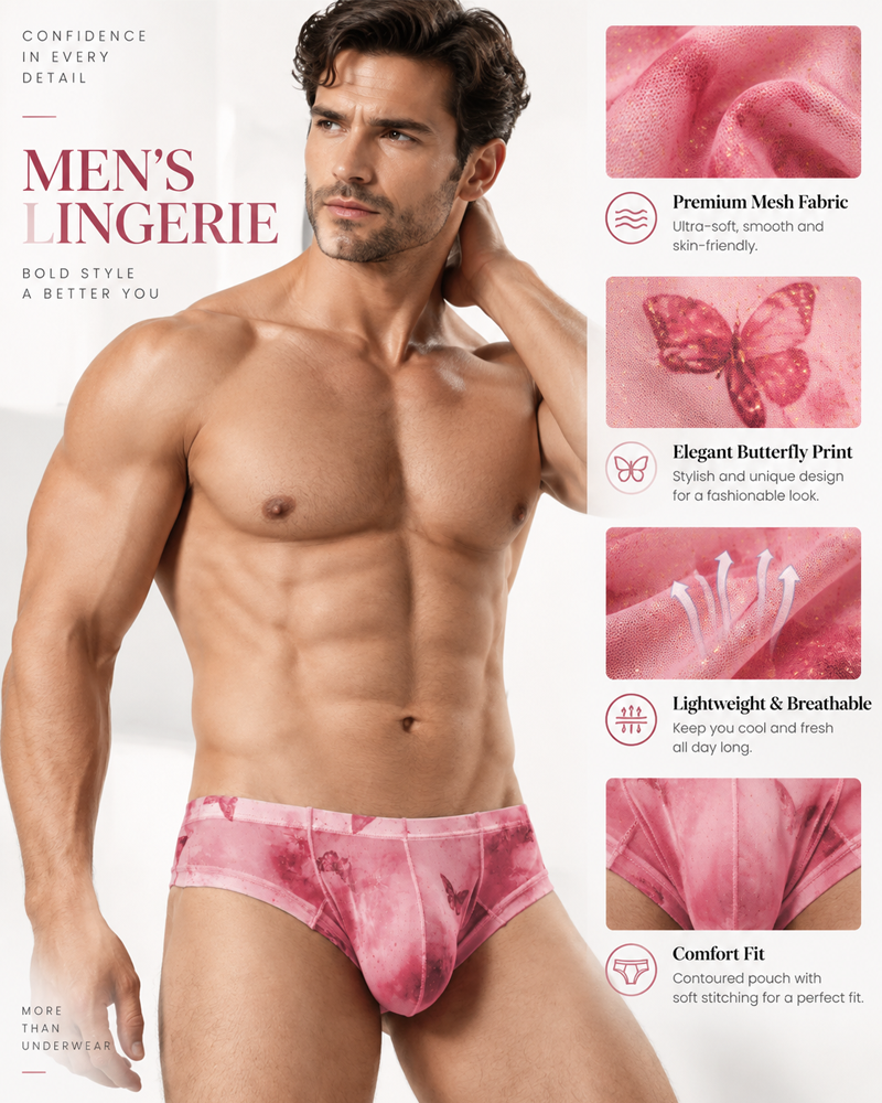 2-Pack Sheer Butterfly Print Low-Rise Briefs