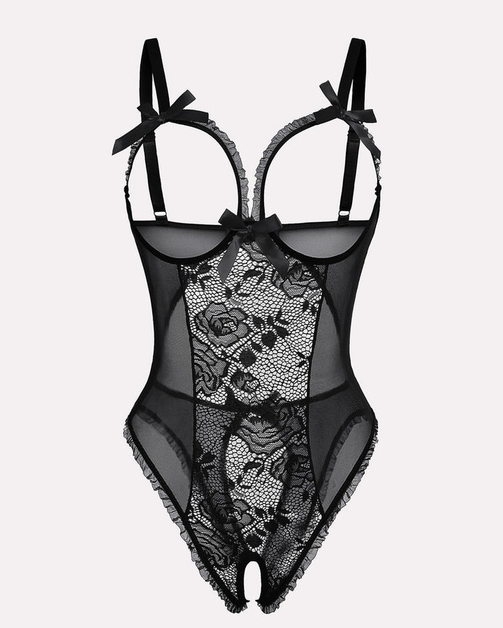 Crotchless Lace Mini Bodysuit