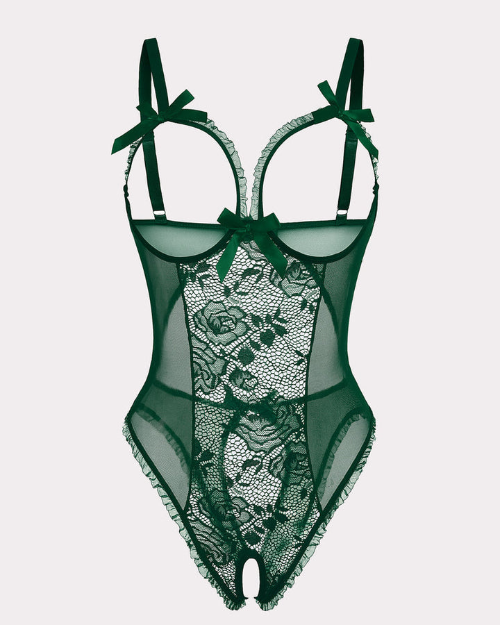 Crotchless Lace Mini Bodysuit