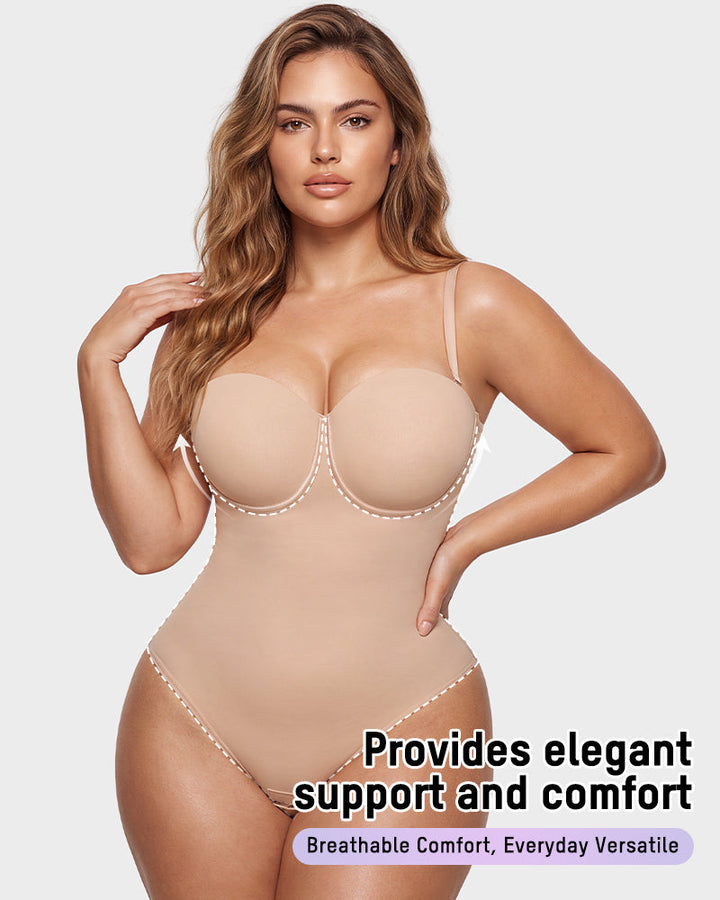 Back Lace-Up Seamless Shapewear Bodysuit