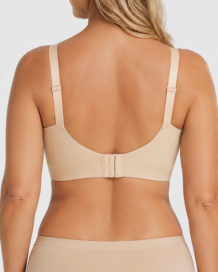 Plus Size Deep V Seamless Lace Trim Comfortable Push Up Bra