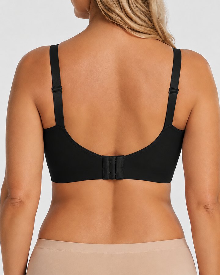 Plus Size Deep V Seamless Lace Trim Comfortable Push Up Bra
