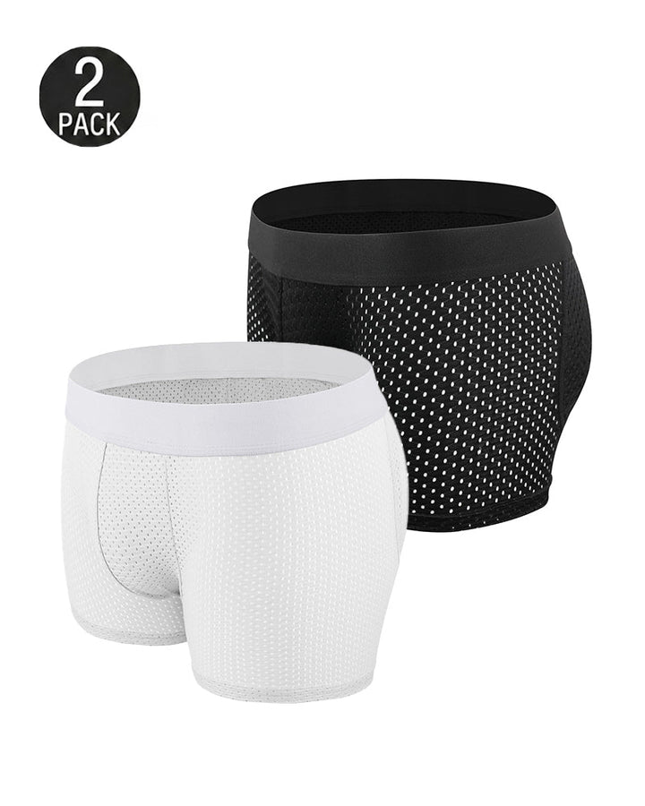 2-Pack Men's Breathable Mesh with Removable Pads for Buttock Shaping Panties