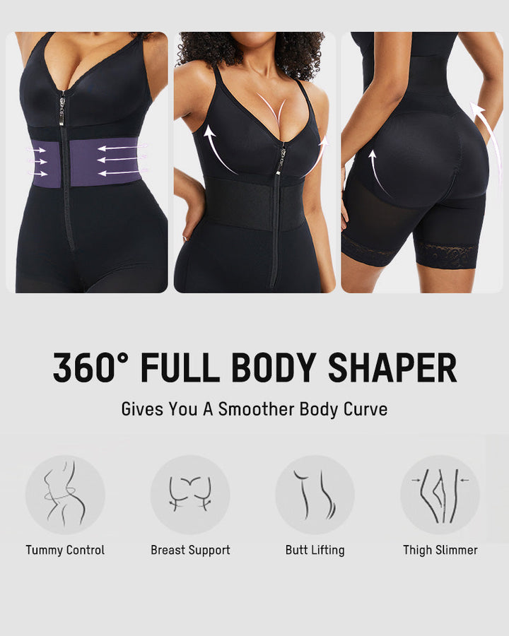 PowerMesh Deep V Bodysuit Shapewear