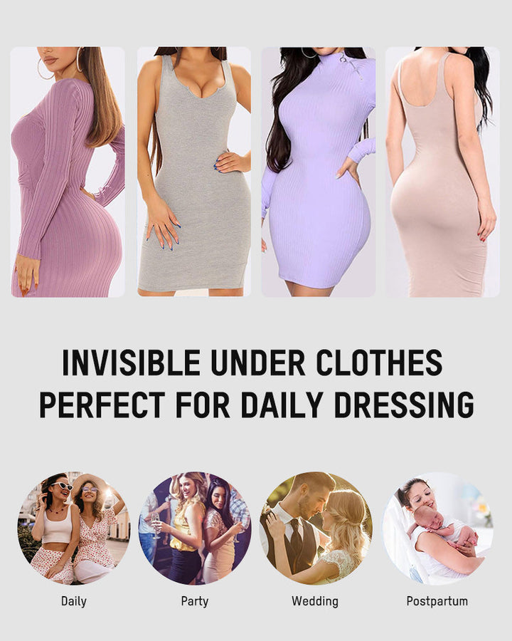 PowerMesh Double-Layer Open Bust Full Body Shaper