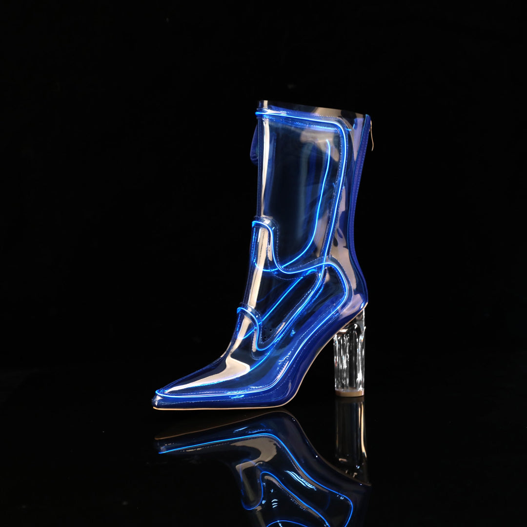 Transparent light-up high heels